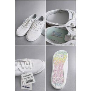 New BOBS from Skechers White Canvas Sneakers 8.5 Multicolor Sole